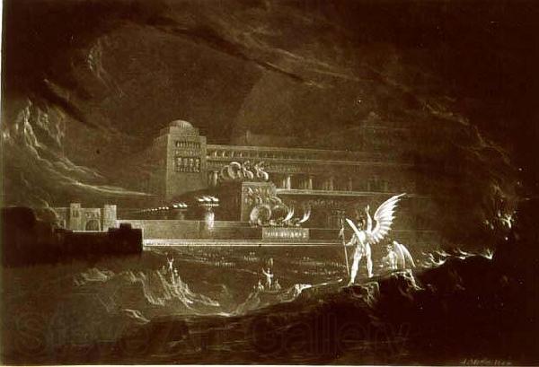 John Martin Pandemonium - One out of a set of mezzotints with the same title Spain oil painting art